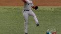 Delcarmen's off-balance throw
