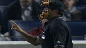 Ump hit during stretch