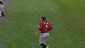 Erstad scores on wild pitch