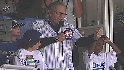 Larry King throws first pitch