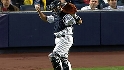 Posada hit by Byrd's backswing