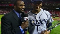Harold chats with Carl Crawford