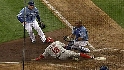 Izturis scores on a wild pitch