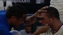 Wright takes one in the head