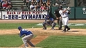 Greinke struck by liner