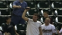 Fan catches Balentien's bat