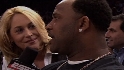 CC Sabathia is interviewed at the Knicks-Cavs game