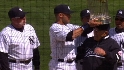 Yogi, Jeter with Series trophy
