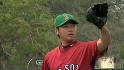 Matsuzaka throws to hitters