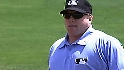 Ground ball hits an umpire