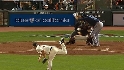 Glaus' hit by pitch