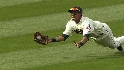 Brantley ends the inning on a great catch