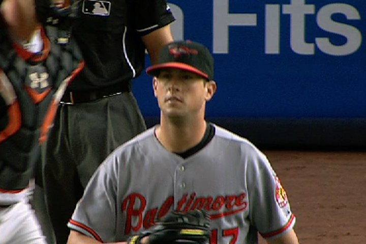 Matusz pitches out of a jam