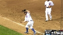 Tracy trips on bag, makes the grab
