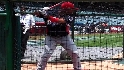 Jimenez takes batting practice