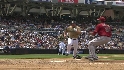 Stairs scores on wild pitch