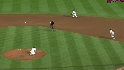Pudge singles off the ump