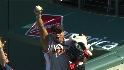 Fan with baby grabs foul