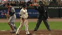 Lowe fans Huff to end third