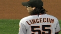 Lincecum on his catchers