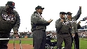 Giants greats' first pitch