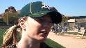 Siegal throws BP with Athletics
