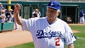 Lasorda visits Steiner in booth