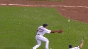 Okajima catches bunt
