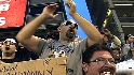 Yankee fans cheer Posada