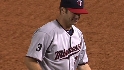 Mauer debuts at first base