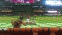 Brown takes batting practice