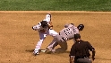 Damon steals second base