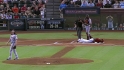 Upton hit by pitch in head