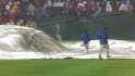 Grounds crew struggles with tarp