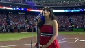 Deschanel sings national anthem