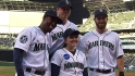Hanstad rounds the bases