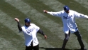 Newcombe, Davis toss first pitch