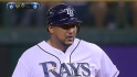 Jose Molina doubles to left field
