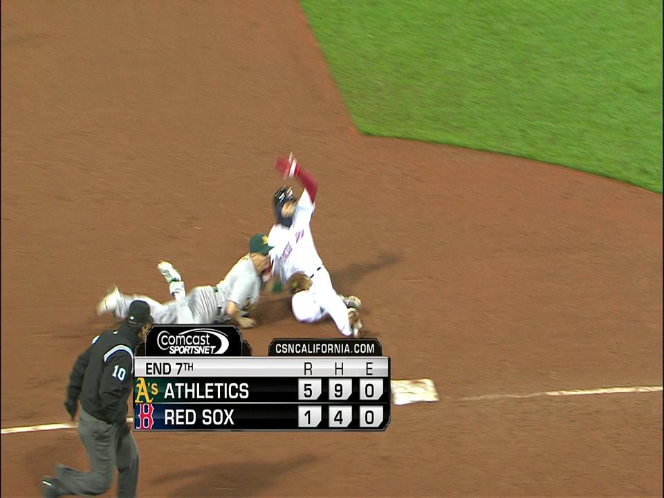 5/1/12: Brandon Inge fields a grounder off the bat of Mike Aviles and stumbles forward to tag out Cody Ross