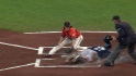 Gomez scores on wild pitch