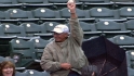 Fan makes umbrella catch
