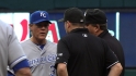 Moustakas' fly ball ruled foul