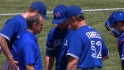 Drabek injured, leaves game