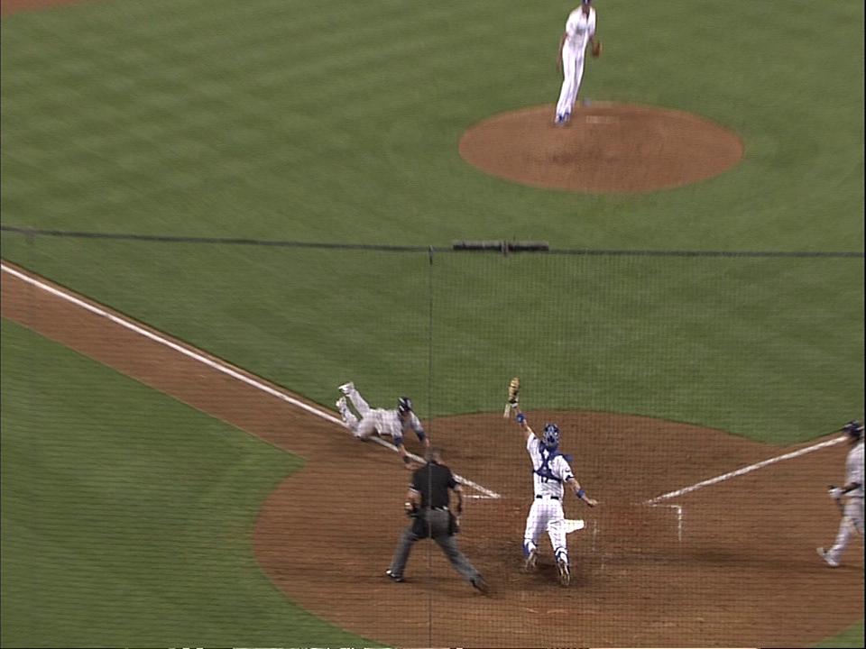 7/14/12: Everth Cabrera catches Kenley Jansen off guard and runs home, and Will Venable follows on the poor throw to give San Diego the lead