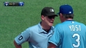 Yost disputes call at second