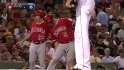 Pujols injures leg, leaves game