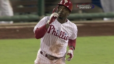Phils hold off Fish, win sixth straight, return to .500