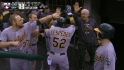 Cespedes scores on a wild pitch