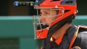 Posey shows off his throwing arm