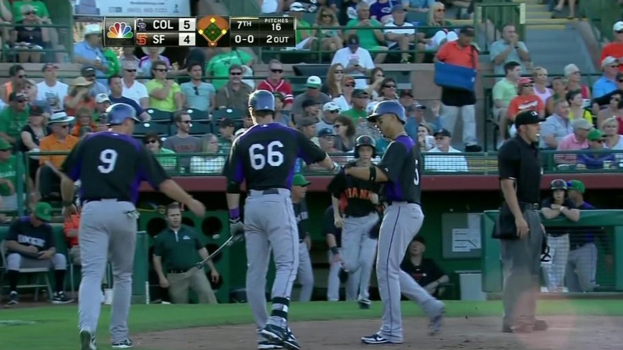 Tulo, Cuddyer rake doubles against Giants